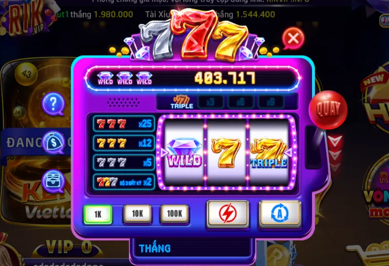 Minigame 777 Tại RikVip Siêu Phẩm Quay Hũ Đẳng Cấp Thế Giới
