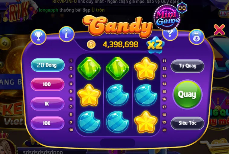 Minigame Candy Tại RikVip Đỉnh Cao Cơ Hội Chiến Thắng Giải Thưởng Khủng Mỗi Ngày