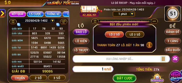 Lô Đề Siêu Tốc Tại RikVip Hình Thức Giải Trí Ăn Tiền Nhanh Nhất