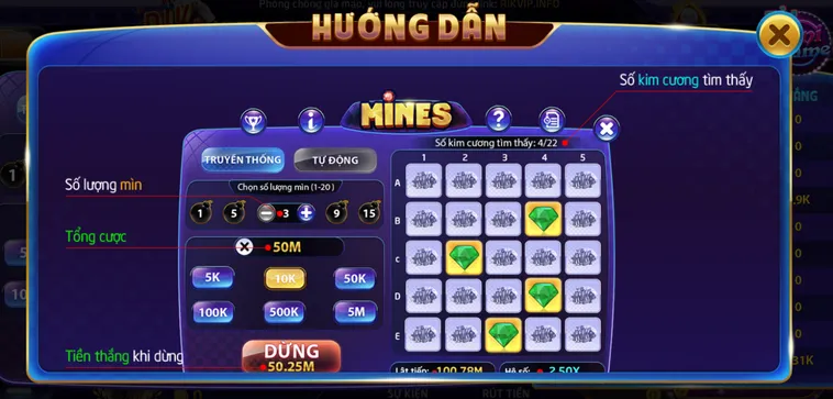 Minigame Mines Tại RikVip Đỉnh Cao Cơ Hội Chiến Thắng Giải Thưởng Tiền Tỉ