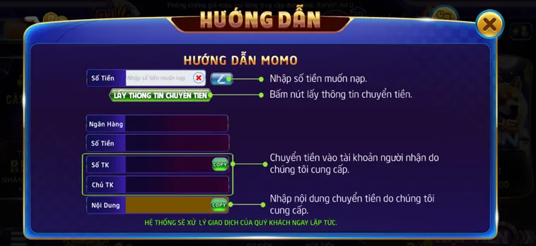 Hướng Dẫn Cách Nạp Tiền RikVip Bằng MoMo Nhanh Chóng Nhất Năm 2026