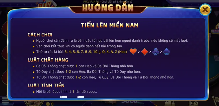 Tiến Lên Miền Nam Tại RikVip Sân Chơi Bài Đỉnh Cao Dành Cho Cao Thủ